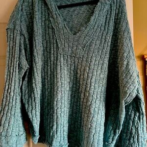 Free people cotton hooded sweater